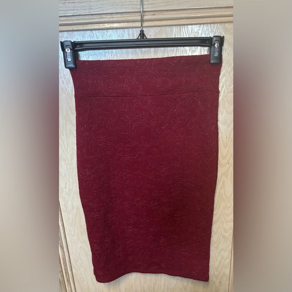 Red Pencil Skirt Paisley Design Jayvee
